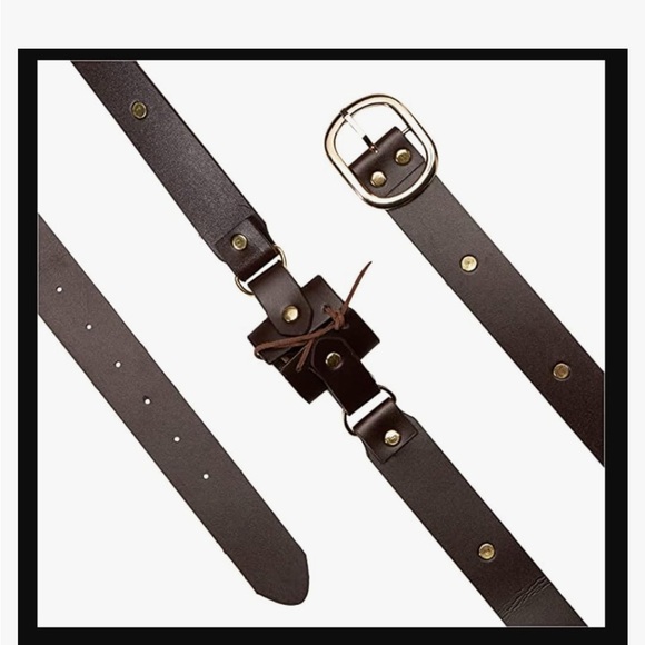 Viking Medieval Renaissance Faux Leather Belt with Sword Holster - Picture 4 of 4